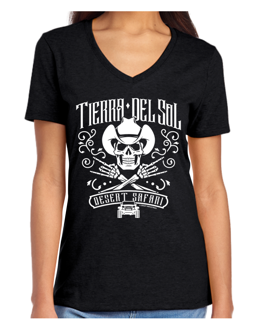 Cowboy Skull Women's V-Neck