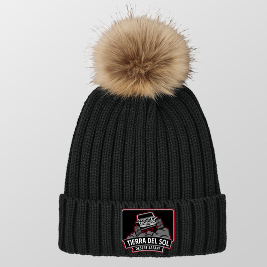 TDS Women's Faux Fur Pom Pom Beanie Rock Crawler