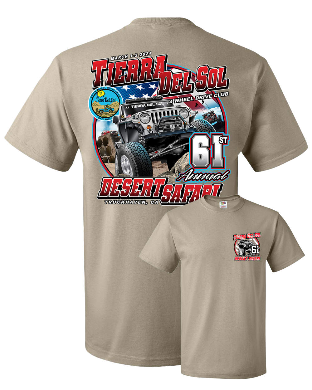 TDS 2024 Men S T Shirt Tierradelsol4x4   Tds24 Datedcolor Khaki 