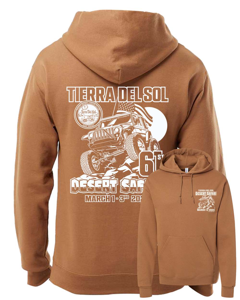 TDS 2024 Men S Hoodie Tierradelsol4x4   Tds24 Onecolor Hood Pecan 